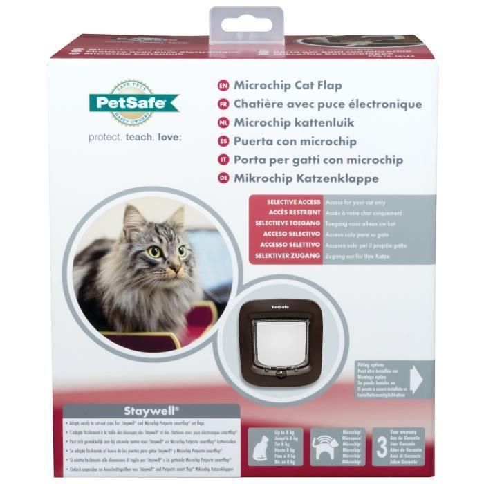 Puerta para gatos con microchip PETSAFE - Marrón 2