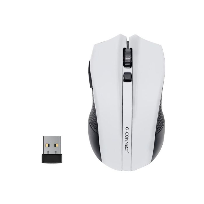 Raton Q-Connect Optico Inalambrico 1000 Dpi Receptor Usb 2,4 grhz Blanco 1