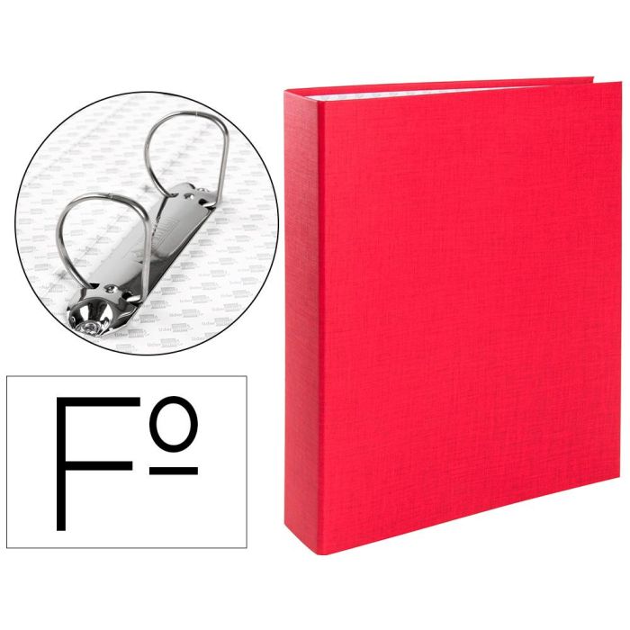 Carpeta De 2 Anillas 40 mm Mixtas Liderpapel Folio Carton Forrado Paper Coat Plastico Roja