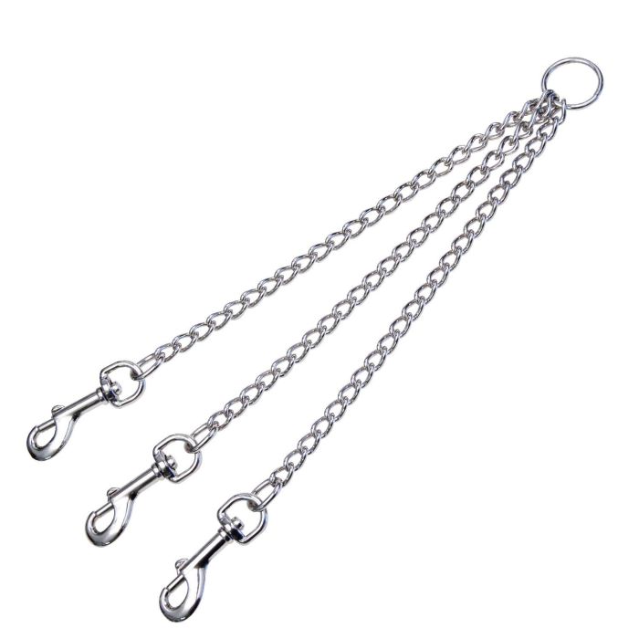 Gloria Acople de Cadena Cromada de Acero para 2 perros, Resistente y Práctico, ideal para pasear dos perros simultáneamente con una sola correa, 3mm x 38cm 0 Gloria Acople de Cadena Cromada de Acero para 2 perros, Resistente y Práctico, ideal para pasear dos perros simultáneamente con una sola correa, 3mm x 38cm 0