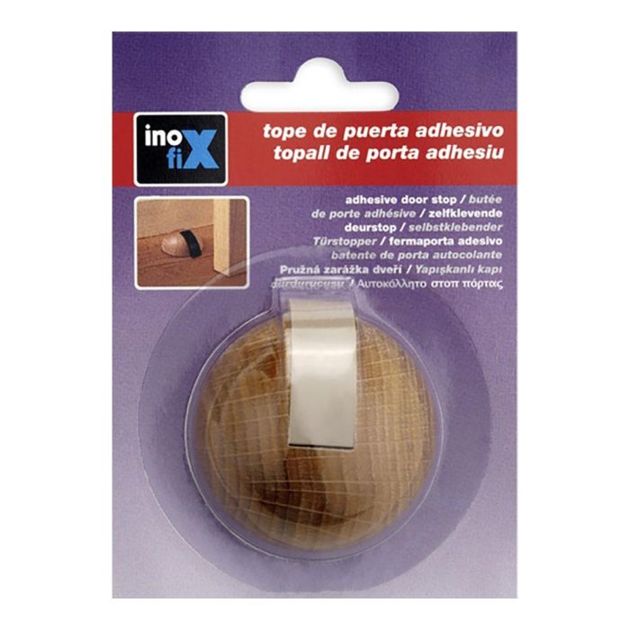 Inofix Tope de puerta semiesférico adhesivo madera/caucho color roble 1 Inofix Tope de puerta semiesférico adhesivo madera/caucho color roble 1