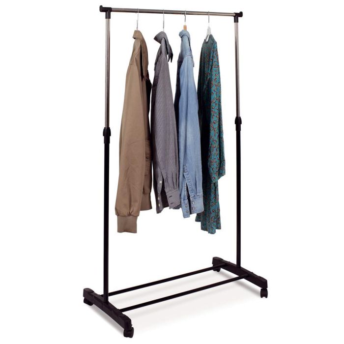 Je cherche une Idee Perchero Barra Ajustable 80x43 cm Altura 90-160 cm Carga 10 kg 4