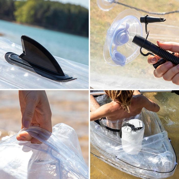 Kayak Hinchable Transparente con Accesorios Paros InnovaGoods 312 cm 2 plazas 21