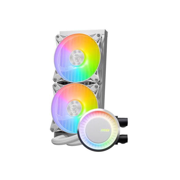 MSI MAG CORELIQUID E240 WHITE Kit de refrigeración líquida 12 cm Blanco, 306-7ZW5E27-C24, Compatible con LGA 1150/1151/1155/1156/1200/1700, Flujo de aire 75.04 cfm 1 MSI MAG CORELIQUID E240 WHITE Kit de refrigeración líquida 12 cm Blanco, 306-7ZW5E27-C24, Compatible con LGA 1150/1151/1155/1156/1200/1700, Flujo de aire 75.04 cfm 1