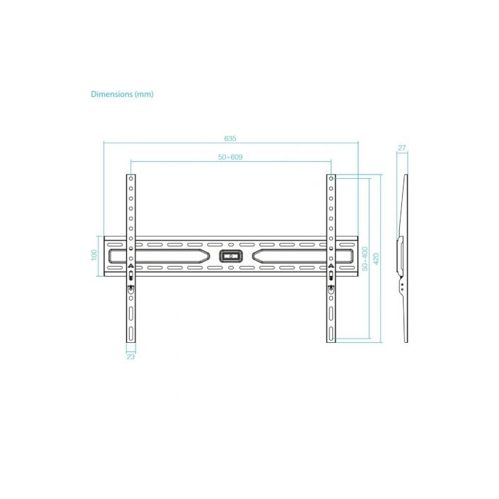 Soporte de Pared Fijo TooQ LP1050F-B para TV de 37-86"/ hasta 45kg 3