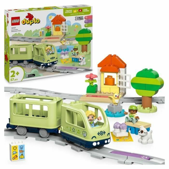 LEGO DUPLO My Town 10427 Tren de aventuras interactivo - Juguetes de aprendizaje temprano para niños de 2 años