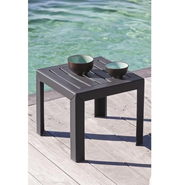 Mesa de centro - GROSFILLEX - Miami - Antracita - 40x40 - Resina 1 Mesa de centro - GROSFILLEX - Miami - Antracita - 40x40 - Resina 1