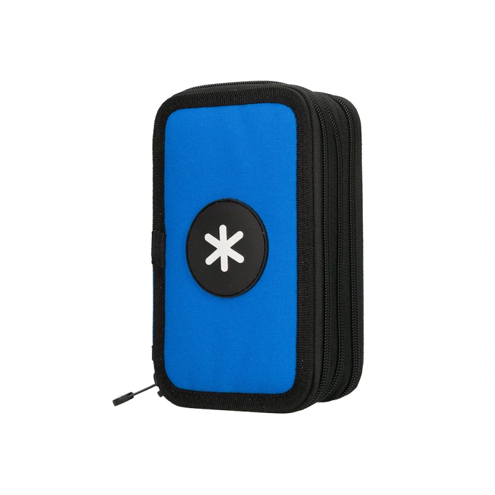 Antartik Plumier Escolar Triple Cremallera Color Azul 36 Piezas 2