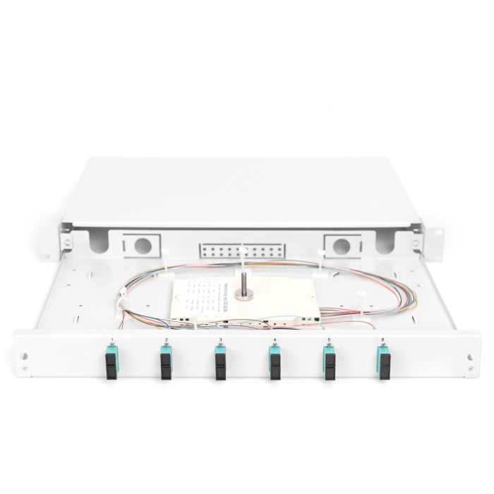 DIGITUS LWL Spleißbox 1HE bestückt 6x SC DX OM3 grau 4
