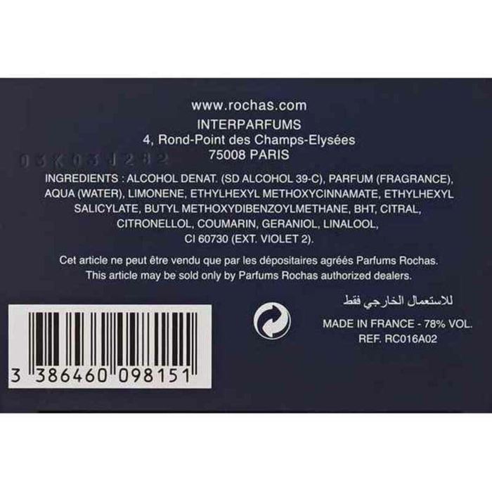 ROCHAS L'homme Eau de Toilette para Hombre 100 ml 3 ROCHAS L'homme Eau de Toilette para Hombre 100 ml 3