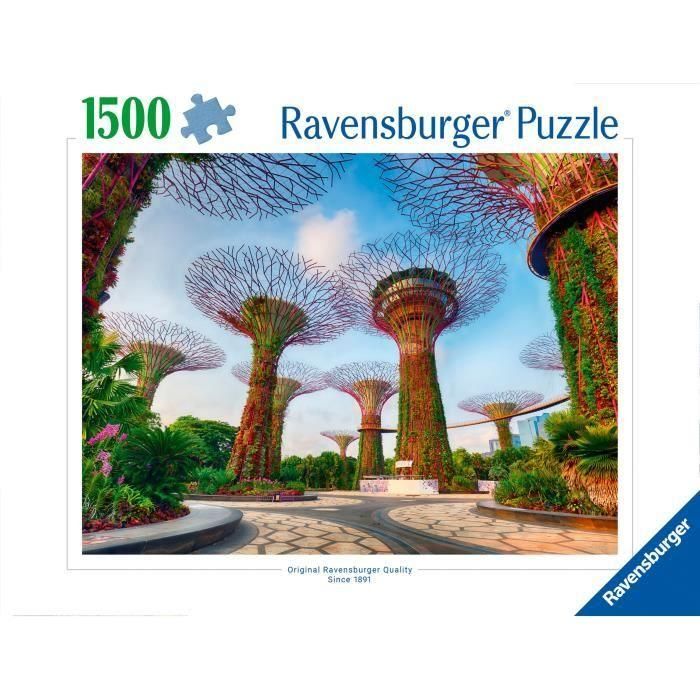 Rompecabezas de 1500 piezas "Jardín junto a la Bahía de Singapur", a partir de 14 años, rompecabezas premium, Singapur, 12001396, Ravensburger 1