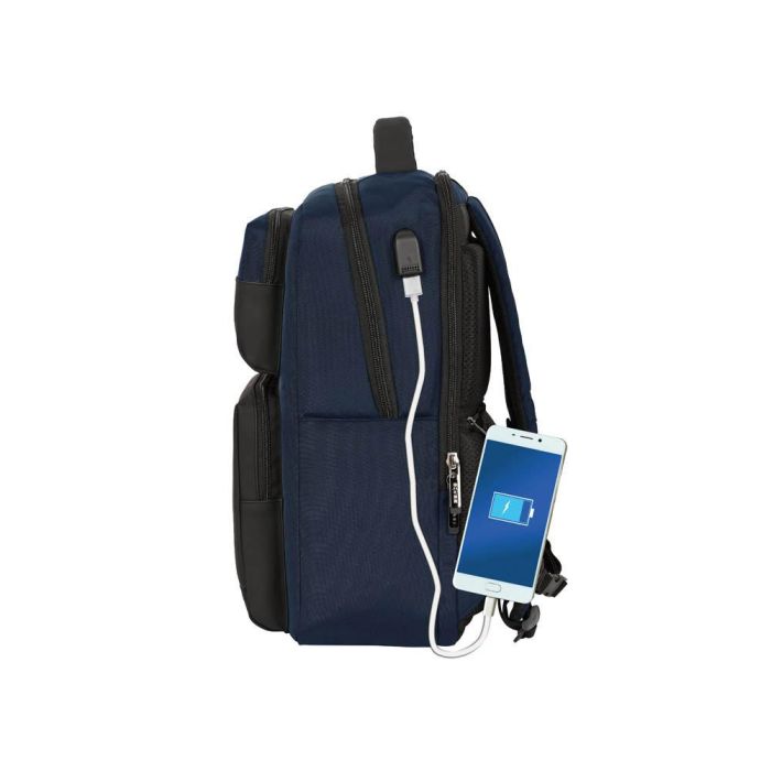 Cartera Escolar Safta Business Black-Blue-Grey Mochila 2 Bolsillos Portatil 15,6-'+Usb 310x130x440 mm 2