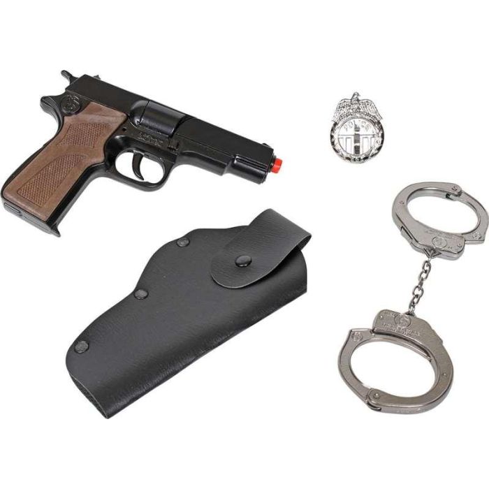 Gonher Pistola Policia 8 Tiros con Complementos Cartuchera, Esposas y Estrella 2