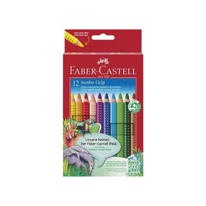 Lapices Acuarelables Faber-Castell Jumbo Grip Estuche De 12