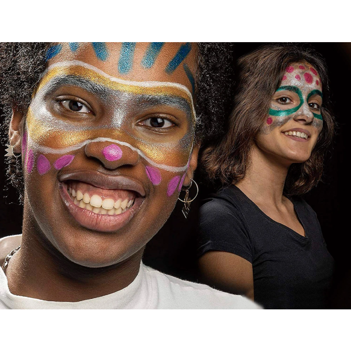 Carioca Barra de Maquillaje Mask Up, Caja de 6 Colores Metálicos Surtidos, Lavable 3