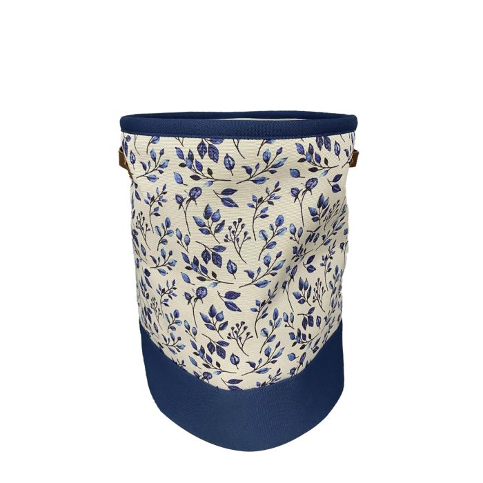 DKD Home Decor Cesta de Ropa Estilo Shabby Colección Indigo, de Poliéster, Colores Azul y Blanco, Ideal para Lavandería, Medidas 30x30x40 cm DKD Home Decor Cesta de Ropa Estilo Shabby Colección Indigo, de Poliéster, Colores Azul y Blanco, Ideal para Lavandería, Medidas 30x30x40 cm