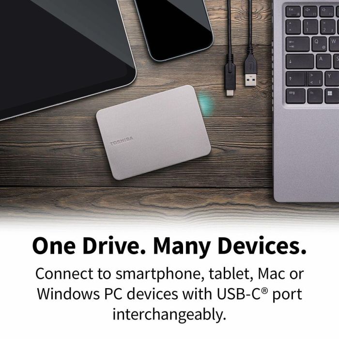 Disco Duro Externo Toshiba HDTX210ESCAA 1 TB HDD Plateado Magnética 6 Disco Duro Externo Toshiba HDTX210ESCAA 1 TB HDD Plateado Magnética 6