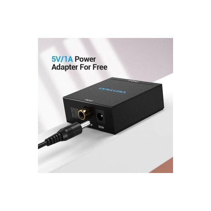 Vention BDFB0 Convertidor de Audio Digital a Analógico (DAC) 192kHz Decodificador - SPDIF Toslink, Coaxial a 2x RCA & 3.5mm Jack 2