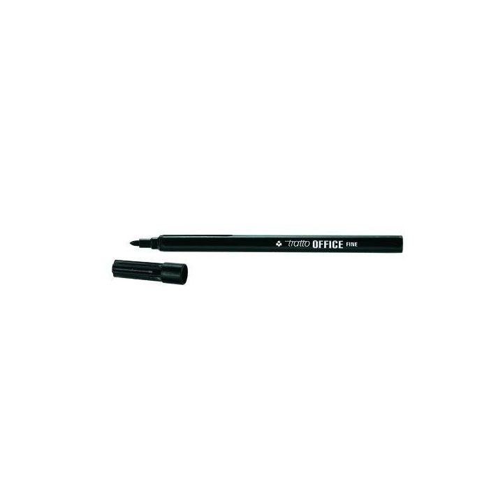 Tratto Rotulador de fibra fino 0,7 mm negro para oficina, tinta base agua, no traspasa