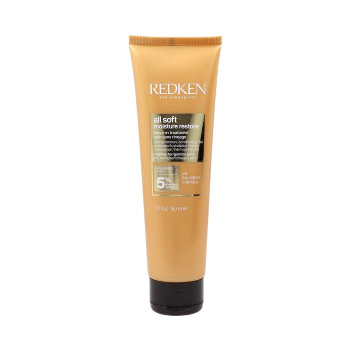 Redken All Soft Moisture Restore Tratamiento sin aclarado para cabello seco y quebradizo con Ácido Hialurónico y Argán 150ml