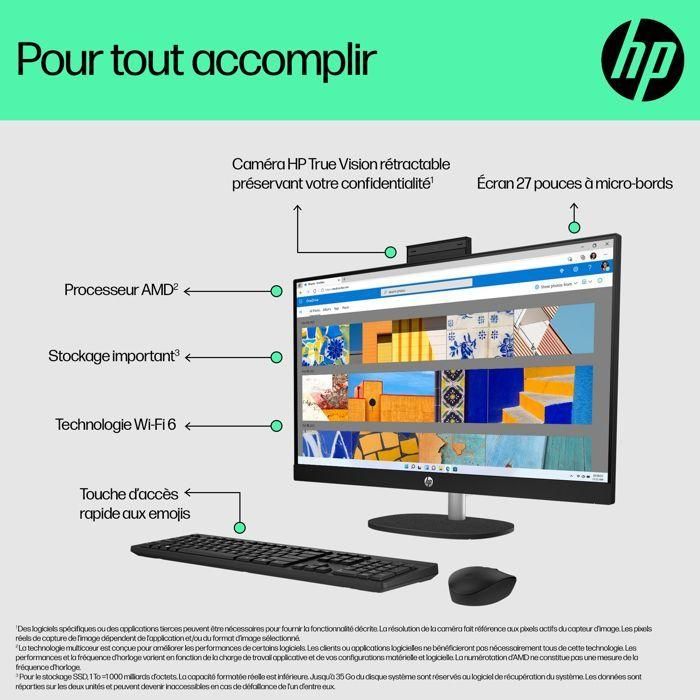 HP PC de Escritorio 27-cr0061nf - AMD Ryzen 5 - 16 GB RAM - 512 GB SSD - Pantalla FHD de 27 Pulgadas