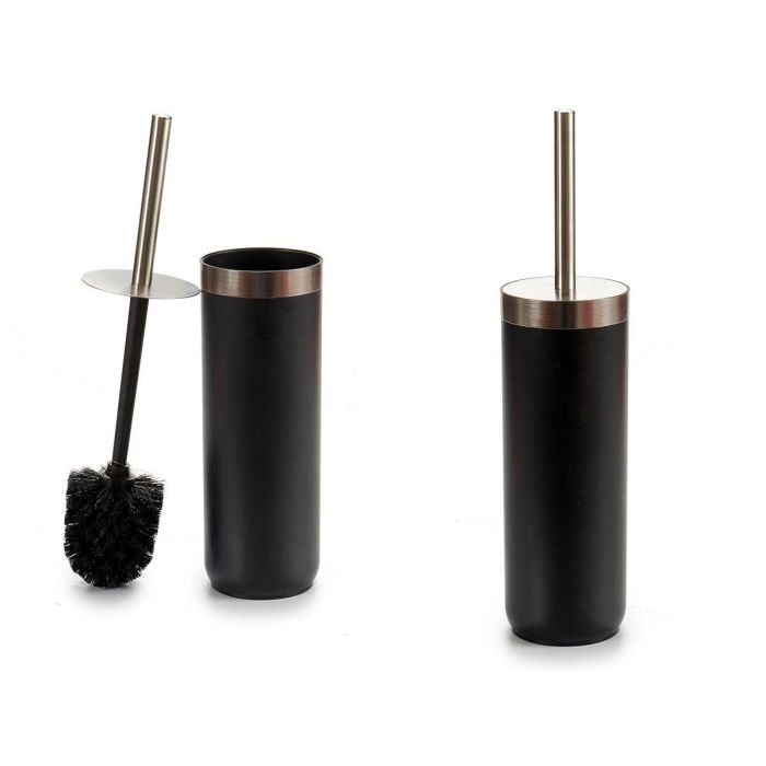 Escobillero Plateado y Negro Berilo - 9.5x38.5x9.5 cm, Plástico (6 Unidades) Escobillero Plateado y Negro Berilo - 9.5x38.5x9.5 cm, Plástico (6 Unidades)