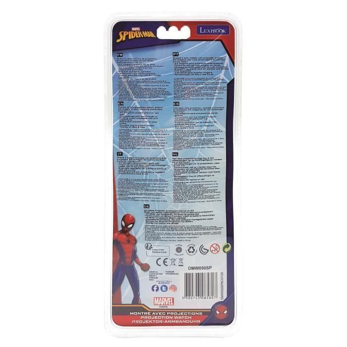 Lexibook Dmw050Sp Reloj Digital Spiderman con Proyector de 20 Imágenes y Mensajes Codificados, Pulsera Ajustable, para Niños +3 Años 4 Lexibook Dmw050Sp Reloj Digital Spiderman con Proyector de 20 Imágenes y Mensajes Codificados, Pulsera Ajustable, para Niños +3 Años 4
