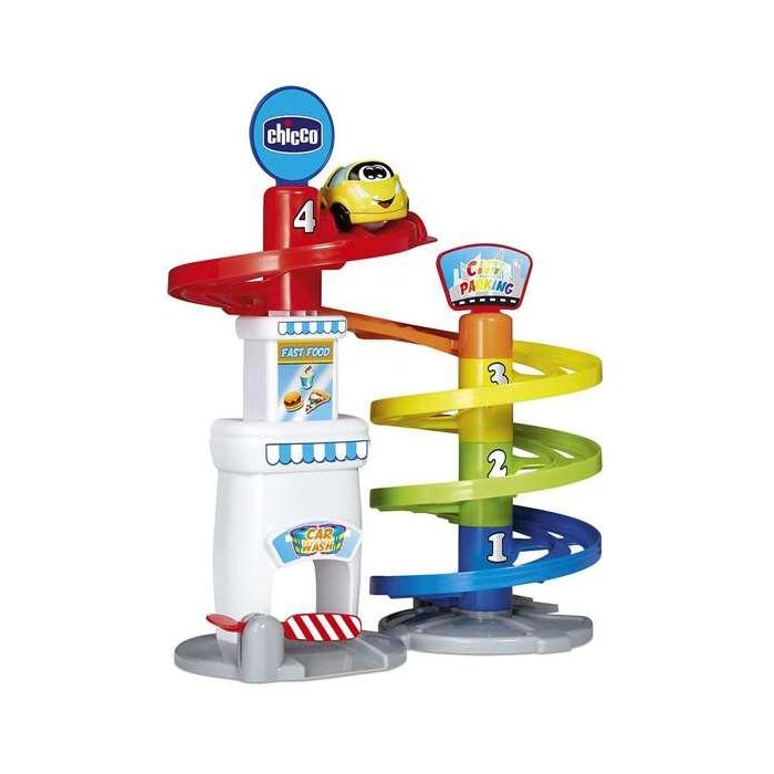 Parking turbo touch 37 cm de alto con 4 niveles de toboganes, incluye un vehiculo exlusivo 5 Parking turbo touch 37 cm de alto con 4 niveles de toboganes, incluye un vehiculo exlusivo 5