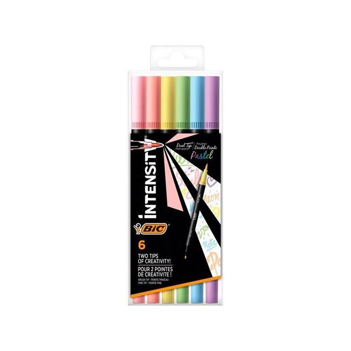 Bic Rotulador Intensity Tip Felt Pens Punta Fina-Pincel C-Surtidos Pastel Blíster 6 Ud Bic Rotulador Intensity Tip Felt Pens Punta Fina-Pincel C-Surtidos Pastel Blíster 6 Ud