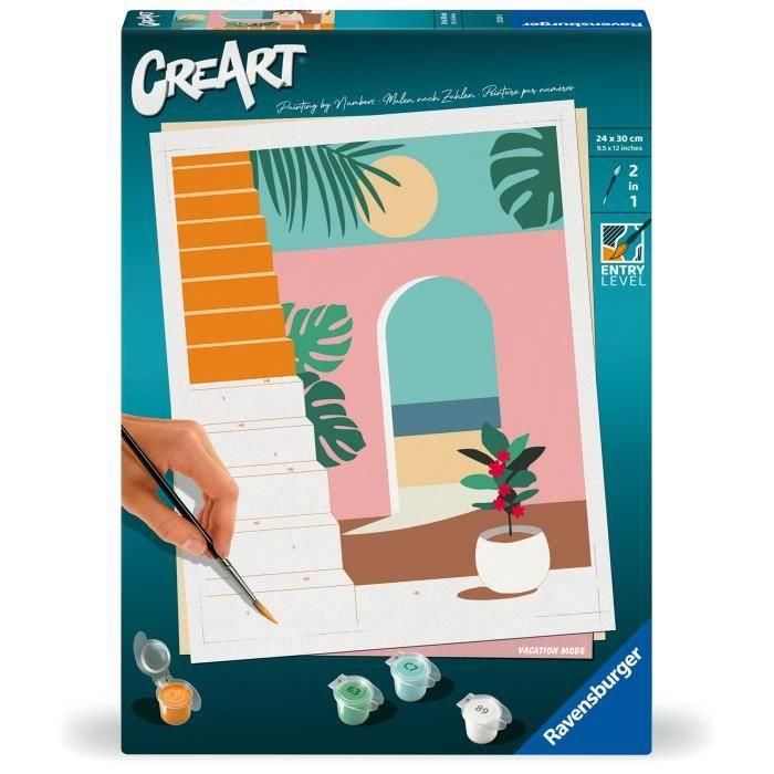 CreArt 24x30 cm Modo Vacaciones, Adulto, Pintar por Números, 25524, Ravensburger CreArt 24x30 cm Modo Vacaciones, Adulto, Pintar por Números, 25524, Ravensburger
