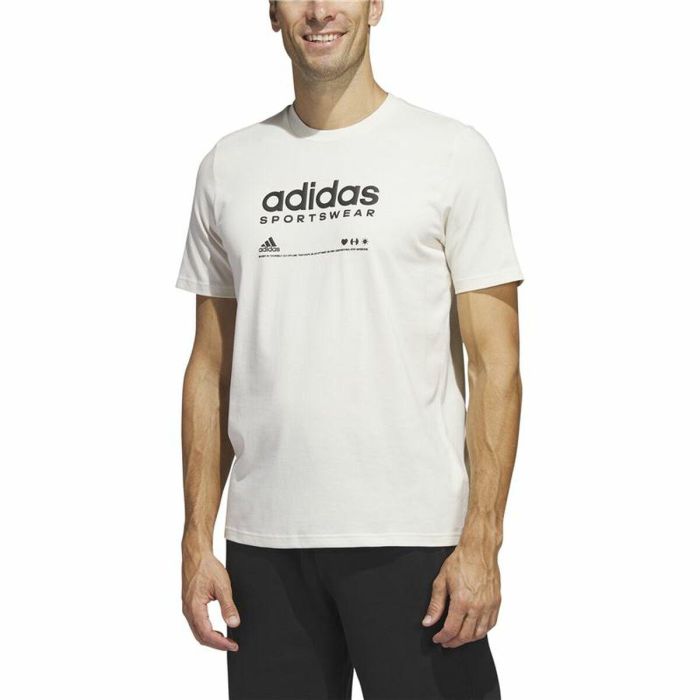 Camiseta de Manga Corta Hombre Adidas Lounge Blanco M 5