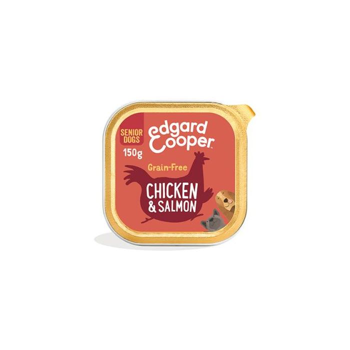 Comida húmeda para perros senior sabor pollo y salmón - 11 tarrinas de 150 gr Comida húmeda para perros senior sabor pollo y salmón - 11 tarrinas de 150 gr