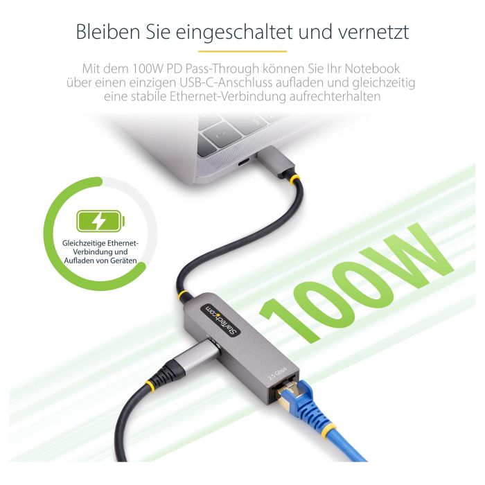 Cable USB Startech 2GPD3-USB-C-ETHERNET Gris 9