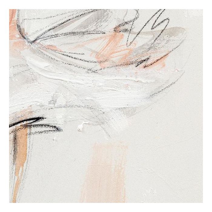 DKD Home Decor Cuadro Romántico Ballet Pintado a Mano sobre Lienzo y Pino Blanco Beige 100x80x3,7 cm Set de 2 1