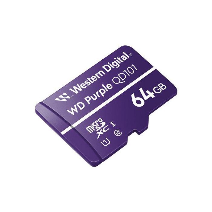 Western Digital WD Purple SC QD101 microSDXC 64GB Clase 10 UHS Speed Class 1 Tarjeta de Memoria para Vigilancia 1