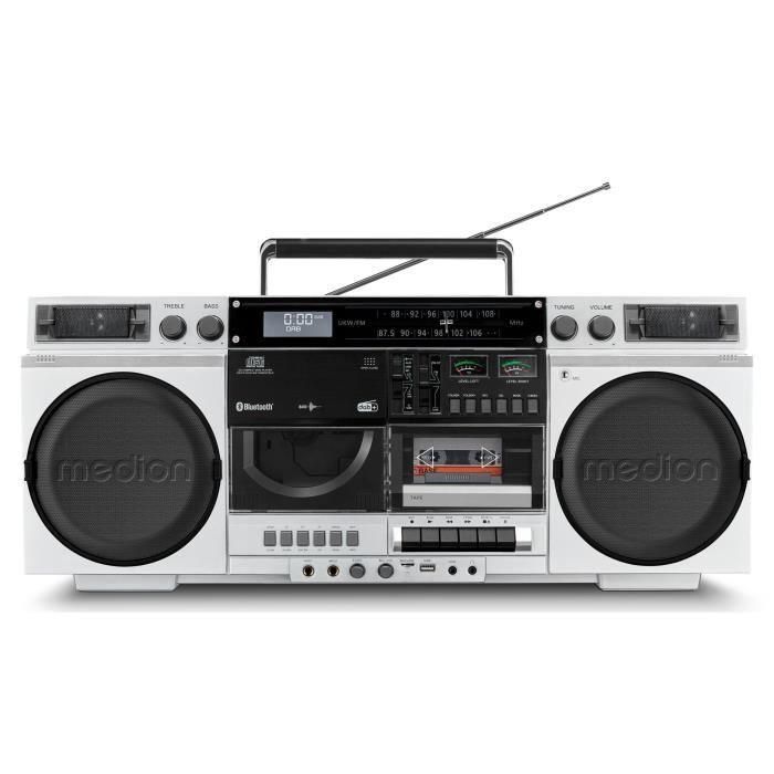 Medion AAAPE16790 Radio Vintage FM/DAB+ con CD, Cassette, USB, MP3 - 2 x 10 W RMS - Plateado 0 Medion AAAPE16790 Radio Vintage FM/DAB+ con CD, Cassette, USB, MP3 - 2 x 10 W RMS - Plateado 0