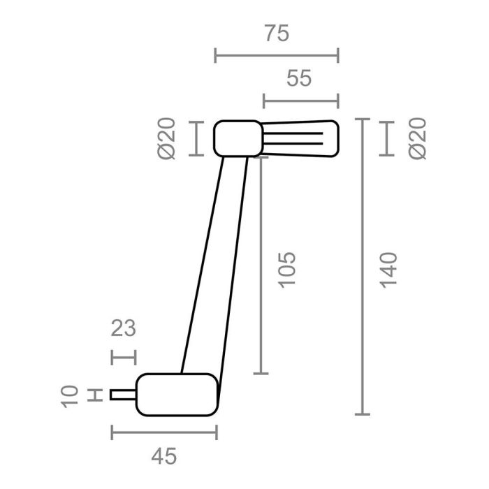 Micel Manilla para torno persiana PR27 40 kg Blanco Acero 140x75x20mm 1