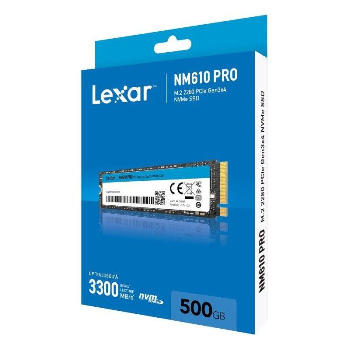 Lexar NM610PRO SSD Unidad de Estado Sólido M.2 2280 PCIe Gen3x4 NVMe 500GB 1 Lexar NM610PRO SSD Unidad de Estado Sólido M.2 2280 PCIe Gen3x4 NVMe 500GB 1