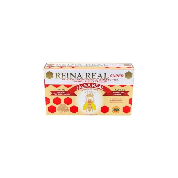 ROBIS Reina Real Super 20Amp - Energía, vitalidad y defensas - Amapollas bebibles con Jalea Real y Ginseng