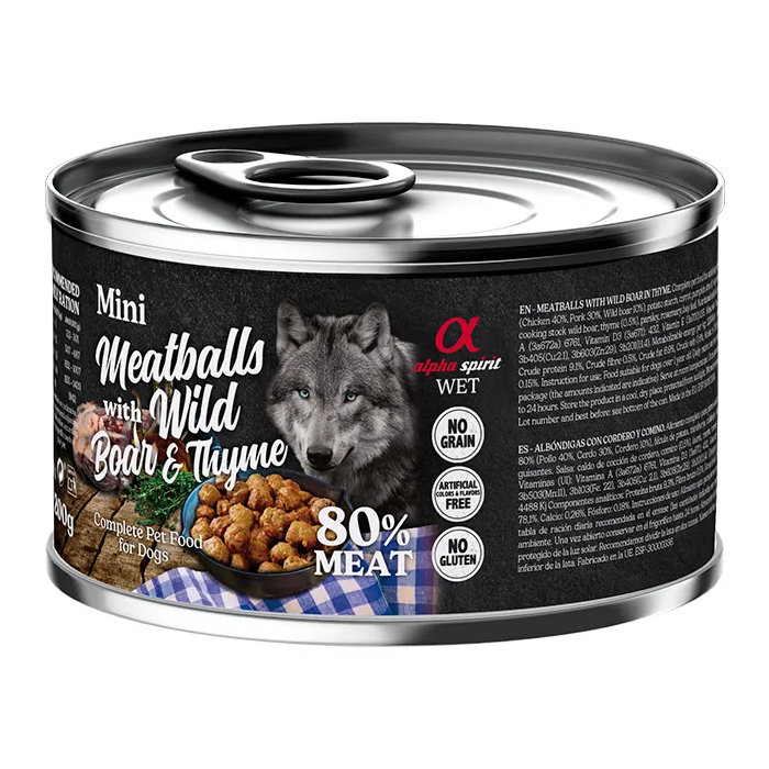 Alpha Spirit Albondigas Jabali Con Tomillo 6x200 gr Alpha Spirit Albondigas Jabali Con Tomillo 6x200 gr