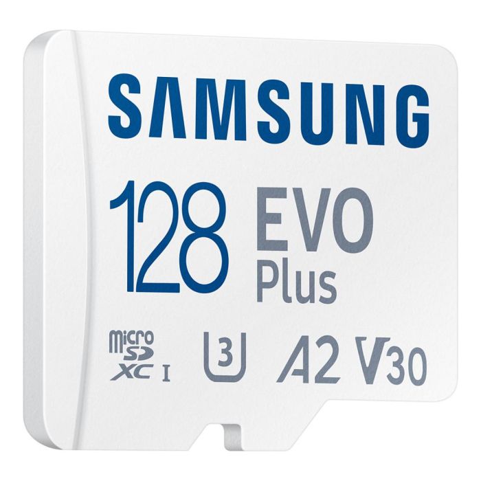 Samsung Tarjeta de Memoria EVO Plus 2023 128GB microSDXC Clase 10 A2 V30 con Adaptador 160MB/s MB-MC128SA/EU Samsung Tarjeta de Memoria EVO Plus 2023 128GB microSDXC Clase 10 A2 V30 con Adaptador 160MB/s MB-MC128SA/EU