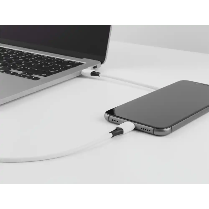 Q-connect Cable USB-C a USB-C PVC Longitud 1m Blanco 3