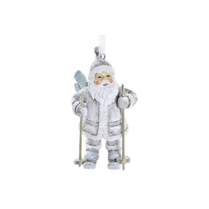 Decoracion Colgante Navidad Moderna DKD Home Decor Gris Blanco 5 x 8 x 7.5 cm (12 Unidades) 2