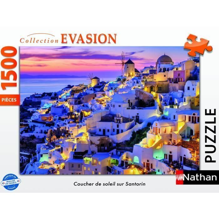 Ravensburger 12001532 Puzzle 1500 piezas Atardecer en Santorini, Adultos y niños +14 años, Colección Evasion 1