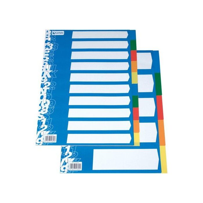 Separadores Grafoplas Pp Opaco Fº 10 Pestañas 16 Taladros