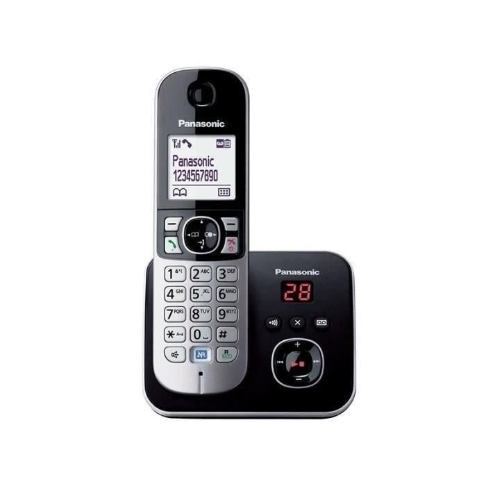 Panasonic KX-TG6821 Teléfono inalámbrico con contestador automático, pantalla 4,5 cm, manos libres, reducción de ruido, Negro 2 Panasonic KX-TG6821 Teléfono inalámbrico con contestador automático, pantalla 4,5 cm, manos libres, reducción de ruido, Negro 2