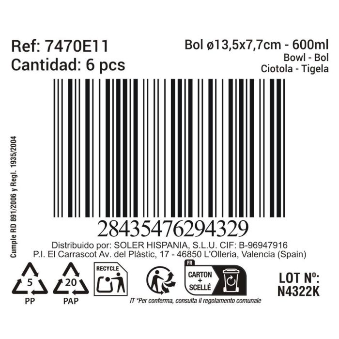 Bol Black Clay 600 ml - Inde (18 Unidades) 2