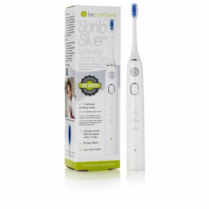 Beconfident SONIC SILVER Cepillo Dental Eléctrico Ultrasónico Blanqueador 38.000-76.000 Movimientos/Min Blanco/Plata Beconfident SONIC SILVER Cepillo Dental Eléctrico Ultrasónico Blanqueador 38.000-76.000 Movimientos/Min Blanco/Plata