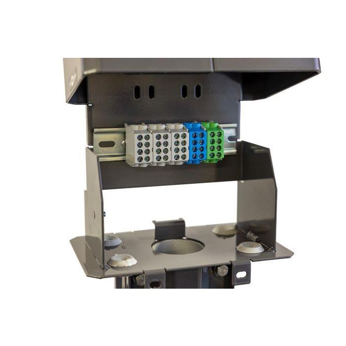 Next Green 205 D2 Soporte de Poste Polebox para Caja de Carga EV, Tubo Ø 60mm, Acero Sueco, Terminal y Carril DIN 11 Next Green 205 D2 Soporte de Poste Polebox para Caja de Carga EV, Tubo Ø 60mm, Acero Sueco, Terminal y Carril DIN 11