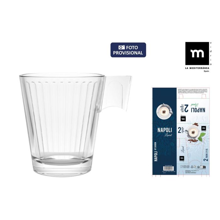 Set 2 Tazas Café con Leche 21 cl Napoli Lineal - La Mediterranea (36 Cajas) Set 2 Tazas Café con Leche 21 cl Napoli Lineal - La Mediterranea (36 Cajas)